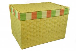 Úložný box s víkem žlutý Rozměry (cm): 32x21, v. 24