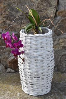Váza proutěná bílá Rozměry (cm): 23x50