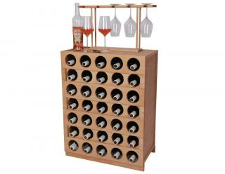 Domácí vinotéka 641 - Dřevěná vinotéka na 35 lahví vína (Bez povrchové úpravy)