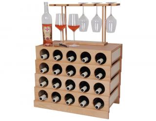 Domácí vinotéka 642 - Dřevěná vinotéka na 20 lahví vína (Bez povrchové úpravy)