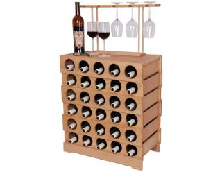 Domácí vinotéka 653 - Dřevěná vinotéka na 30 lahví vína (Bez povrchové úpravy)
