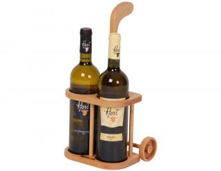 Golfový vozík na 2 lahve vína 554 (Napuštěno bezbarvým teakovým olejem)