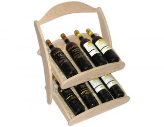 Stojan na víno 601 - Dřevěný stojan na 8 lahví vína (Bez povrchové úpravy)
