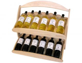 Stojan na víno 602 - Dřevěný stojan na 12 lahví vína (Bez povrchové úpravy)
