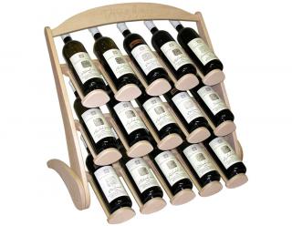 Stojan na víno 605 - Dřevěný stojan na 15 lahví vína (Bez povrchové úpravy)