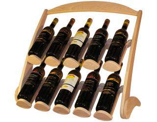 Stojan na víno 607 - Dřevěný stojan na 10 lahví vína (Bez povrchové úpravy)
