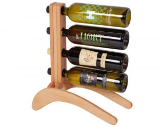 Stojan na víno 615 - Dřevěný stojan na 4 lahve vína (Bez povrchové úpravy)