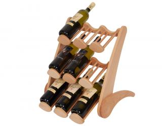 Stojan na víno 660 - Dřevěný stojan na 9 lahví vína (Bez povrchové úpravy)