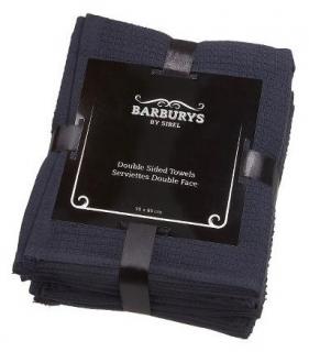 BARBURYS Towels Black 6ks - kadeřnické bavlněné ručníky 50x80cm, 100% bavlna - černé