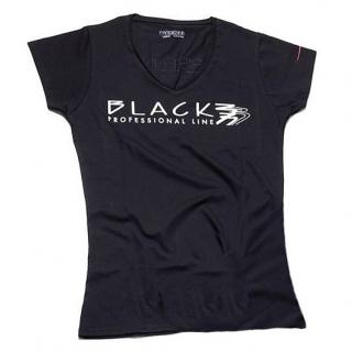 BLACK Women L Dámské černé tričko s potiskem Black Parisienne - velikost L