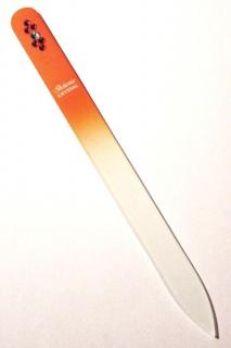 BOHEMIA CRYSTAL Skleněný pilník na nehty Swarovski - 140mm - oranžový