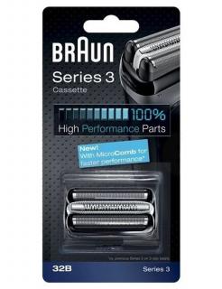 BRAUN Series 3-32B MicroComb Black - náhradní planžeta pro strojky Braun Series 3 - černá
