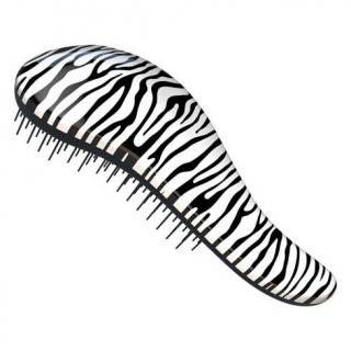 DTANGLER Rozčesávací kartáč na vlasy s rukojetí  - zebra bílá