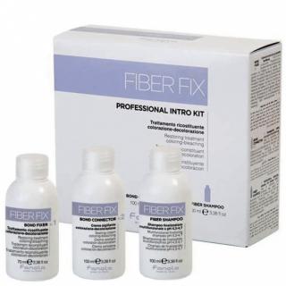 FANOLA Fiber Fix Professional Intro Kit 100+70+100ml - sada pro ochranu vlasů při barvení