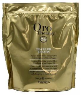 FANOLA Oro Therapy 24K De-Color Keratin Powder Blu 500g - melír s keratinem a Arganem