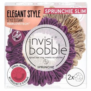 INVISIBOBBLE SPRUNCHIE SLIM The Snuggle is Real 2ks - Látkové gumičky do vlasů - bronzová a vínová