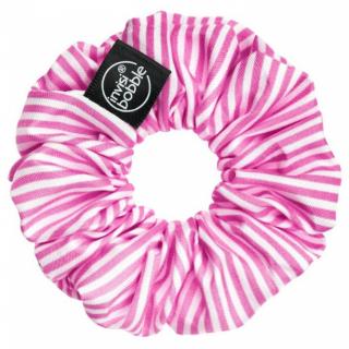 INVISIBOBBLE SPRUNCHIE Stripes Up - Látková gumička do vlasů - růžovo bílá