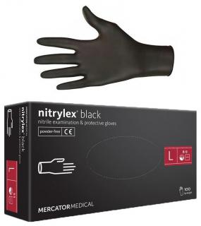 MERCATOR Nitrylex BLACK 100ks L - nitrilové rukavice pro vícenásobné použití - černé