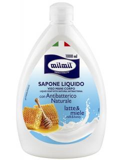MIL MIL Sapone Liquido LATTE MIELLE Antibatterico Naturale 1l - antibakt. mýdlo s vůní mléka a medu
