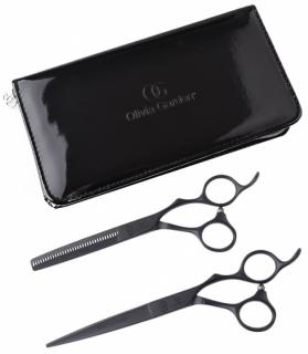 OLIVIA GARDEN SilkCut PRO SHEAR KIT Matt Black 6,5' + 6'35T  - sada nůžek pro praváky