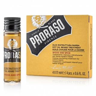 PRORASO Wood and Spice Hot Oil 4x17ml - olej na vousy s vůní cedrového dřeva a koření