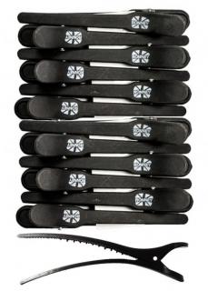 RONNEY 072 Hair Clip spony na vlasy Carbon 11,5cm - balení 12ks