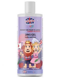 RONNEY Kids Cherry Bloosom 2in1 Gel 300ml - dětský sprchový gel a šampon 2v1