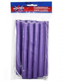 RONNEY Papiloty Flex Rollers Purple 10ks - papiloty na vlasy 20x210mm - fialové