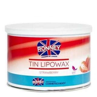 RONNEY Tin Lipowax Strawberry 400ml - depilační vosk - jahoda