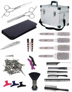 SET Alu kufr BK10 Kadeřnický set pro učně - hliníkový kufr s vybavením pro praváky