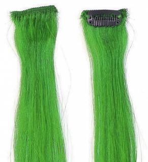 SIMPLY PERFECT Trendy 4ks - Vlasy na prodloužení Human Hair 47cm na sponě - Green
