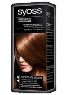 SYOSS Professional Permanentní barva na vlasy 4-8 Chocolate Brown - čokoládově hnědá