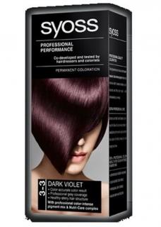 SYOSS Professional Permanentní barva na vlasy Dark Violet - tmavě fialová 3-3
