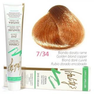 VITALITYS Green Permanentní krémová barva na vlasy - Zlatá blond měděná 7-34