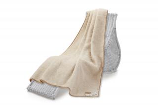 Hřejivá Merino vlněná deka Thumbled béžová Rozměr: 140 x 200 cm