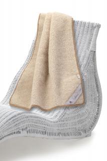 Hřejivá Merino vlněná deka Thumbled béžová Rozměr: 75 x 100 cm
