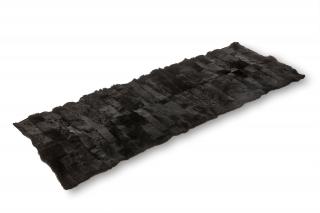 Koberec z ovčích kůží, černý, hladký 160  x 60 cm