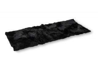 Koberec z ovčích kůží s dlouhým vlasem, černý 60 x 160 cm
