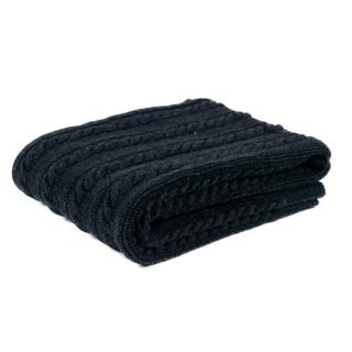 Pletená deka Olivia, antracit, 100% Australské Merino  hebká, gramáž 550g/m2