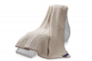 Vlněná Merino deka krémově béžová 220x200 cm, australské merino  hebká, gramáž až 600g/m2