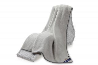 Vlněná Merino deka šedá 220x200 cm, australské merino  hebká, gramáž až 600g/m2
