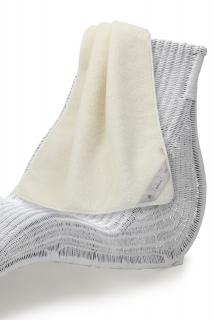 Vlněná Merino deka Thumbled světlá krémová Rozměr: 75 x 100 cm