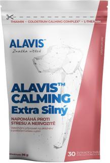 Alavis Calming Extra silný pro psy 96g 30tbl (30 žvýkacích tablet s příchutí jater pro potlačení stresu a nervozity u středních a velkých psů.)
