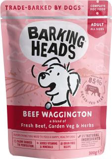 BARKING HEADS Beef Waggington kapsička 300g (Vlhké krmivo pro dospělé psy. S hovězím masem, bez obilovin (Grain Free).)