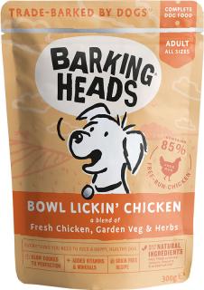 BARKING HEADS Bowl Lickin’ Chicken kapsička 300g (Vlhké krmivo pro dospělé psy. S kuřecím masem, bez obilovin (Grain Free).)