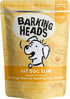 BARKING HEADS Fat Dog Slim kapsička 300g (Vlhké krmivo pro dospělé psy s nadváhou. S kuřecím masem, bez obilovin (Grain Free).)