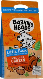 BARKING HEADS Little Paws Bowl Lickin’ Chicken 1,5kg (Kuře pro dobré trávení pejsků malých plemen.)
