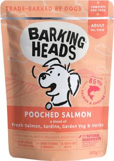 BARKING HEADS Pooched Salmon kapsička 300g (Vlhké krmivo pro dospělé psy se zvýšenou citlivostí. S lososem a mořskou rybou, bez obilovin (Grain Free).)