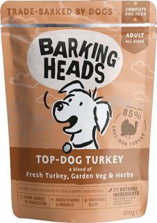 BARKING HEADS Top dog Turkey kapsička 300g (Vlhké krmivo pro dospělé psy. S krocaním masem, bez obilovin (Grain Free).)