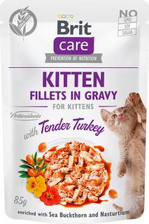 Brit Care Cat Fillets Gravy Kitten Tender Turkey 85g (Filetky ve šťávě s krůtím. Pro koťata.)